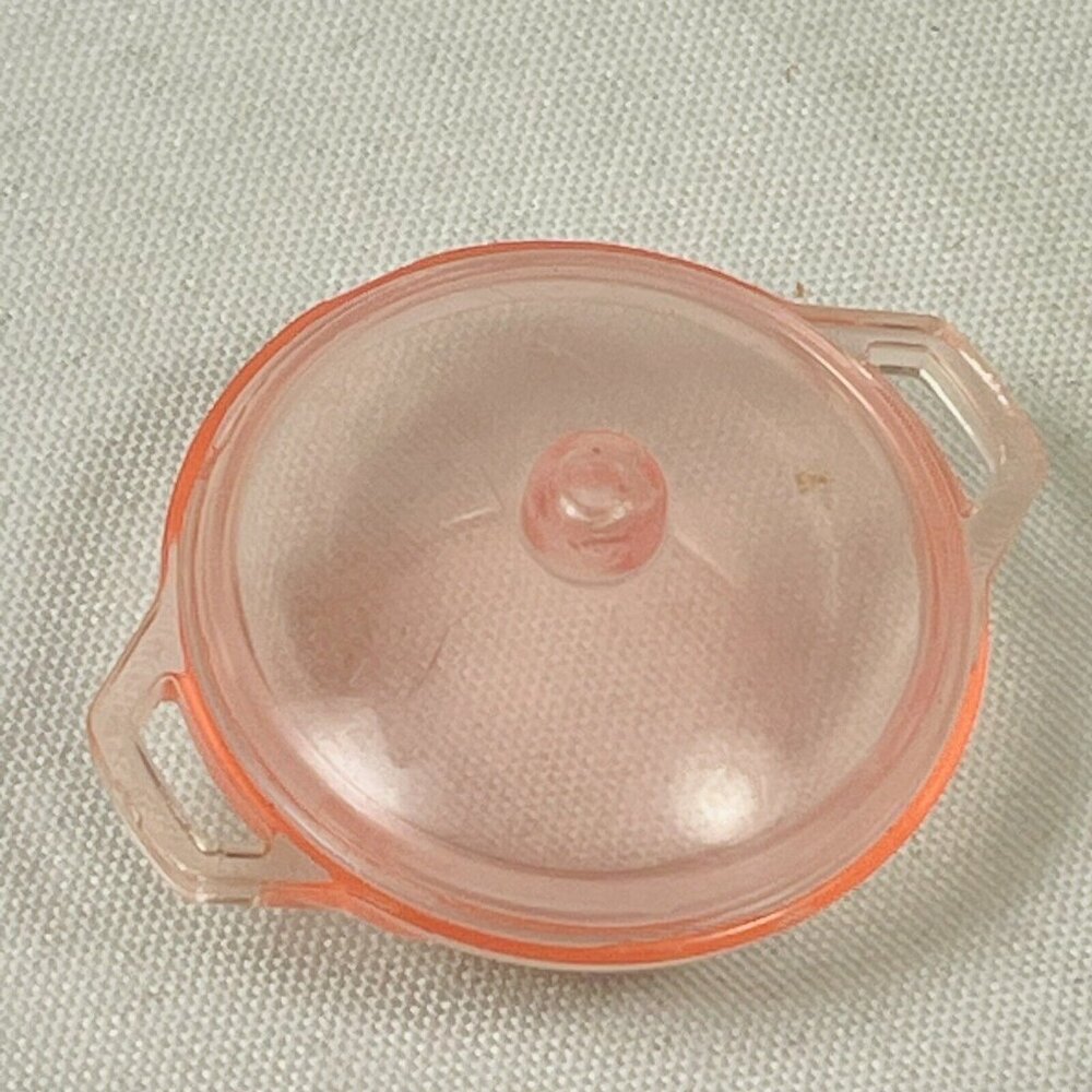 Mattel Barbie Pink Kitchen Matching Pot & Casserole Pan With Lids 4 Pc Vintage - Picture 7 of 13